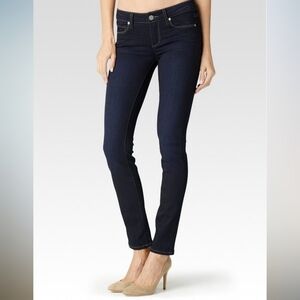 Paige Demin Co LA Women's Skyline Skinny Mona Mid Rise Jeans Dark Blue Wash 28
